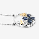 1.41 Carat Genuine Blue Sapphire and White Topaz .925 Sterling Silver Pendant-10