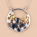 1.41 Carat Genuine Blue Sapphire and White Topaz .925 Sterling Silver Pendant-11