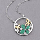 1.35 Carat Genuine Emerald and White Topaz .925 Sterling Silver Pendant-8