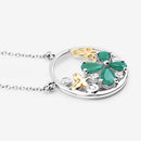 1.35 Carat Genuine Emerald and White Topaz .925 Sterling Silver Pendant-10