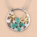 1.35 Carat Genuine Emerald and White Topaz .925 Sterling Silver Pendant-11