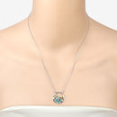1.35 Carat Genuine Emerald and White Topaz .925 Sterling Silver Pendant-12