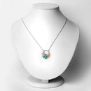 1.35 Carat Genuine Emerald and White Topaz .925 Sterling Silver Pendant-6