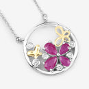 1.47 Carat Genuine Ruby and White Topaz .925 Sterling Silver Pendant-9