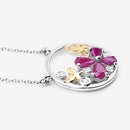 1.47 Carat Genuine Ruby and White Topaz .925 Sterling Silver Pendant-10