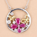 1.47 Carat Genuine Ruby and White Topaz .925 Sterling Silver Pendant-11