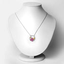 1.47 Carat Genuine Ruby and White Topaz .925 Sterling Silver Pendant-6