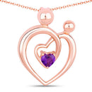 0.25 Carat Genuine Amethyst .925 Sterling Silver Pendant-1