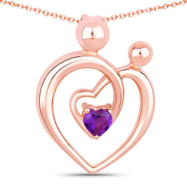 0.25 Carat Genuine Amethyst .925 Sterling Silver Pendant
