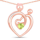 0.25 Carat Genuine Peridot .925 Sterling Silver Pendant-5