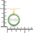 0.54 Carat Genuine Emerald .925 Sterling Silver Pendant-7