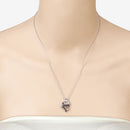0.28 Carat Genuine Blue Sapphire .925 Sterling Silver Pendant-12