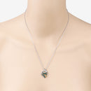 0.24 Carat Genuine Emerald .925 Sterling Silver Pendant-12