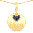 0.20 Carat Genuine Blue Sapphire .925 Sterling Silver Pendant-5
