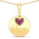 0.20 Carat Genuine Ruby .925 Sterling Silver Pendant-5