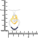 0.14 Carat Genuine Blue Sapphire .925 Sterling Silver Pendant-7