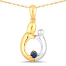 0.19 Carat Genuine Blue Sapphire .925 Sterling Silver Pendant-5
