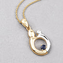 0.19 Carat Genuine Blue Sapphire .925 Sterling Silver Pendant-8