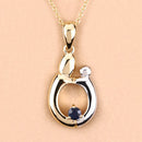 0.19 Carat Genuine Blue Sapphire .925 Sterling Silver Pendant-11