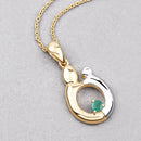 0.17 Carat Genuine Emerald .925 Sterling Silver Pendant-8