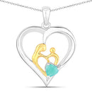 0.45 Carat Genuine Emerald .925 Sterling Silver Pendant-5