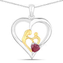 0.50 Carat Genuine Ruby .925 Sterling Silver Pendant-5