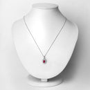 0.95 Carat Genuine Ruby and White Diamond 10K White Gold Pendant-2