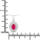 0.95 Carat Genuine Ruby and White Diamond 10K White Gold Pendant-3