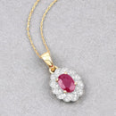 0.95 Carat Genuine Ruby and White Diamond 10K Yellow Gold Pendant-4