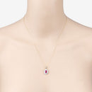 0.95 Carat Genuine Ruby and White Diamond 10K Yellow Gold Pendant-6