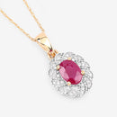 0.95 Carat Genuine Ruby and White Diamond 10K Yellow Gold Pendant-7