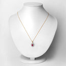 0.95 Carat Genuine Ruby and White Diamond 10K Yellow Gold Pendant-2
