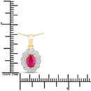 0.95 Carat Genuine Ruby and White Diamond 10K Yellow Gold Pendant-3