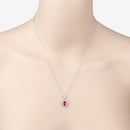 1.60 Carat Genuine Ruby and White Diamond 10K White Gold Pendant-6