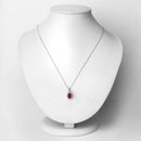 1.60 Carat Genuine Ruby and White Diamond 10K White Gold Pendant-2