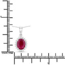 1.60 Carat Genuine Ruby and White Diamond 10K White Gold Pendant-3