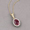 1.60 Carat Genuine Ruby and White Diamond 10K Yellow Gold Pendant-4