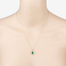 1.36 Carat Genuine Zambian Emerald and White Diamond 10K Yellow Gold Pendant-6