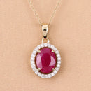 2.51 Carat Genuine Ruby and White Diamond 10K Yellow Gold Pendant-5