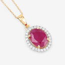 2.51 Carat Genuine Ruby and White Diamond 10K Yellow Gold Pendant-7