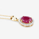 2.51 Carat Genuine Ruby and White Diamond 10K Yellow Gold Pendant-8
