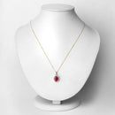 2.51 Carat Genuine Ruby and White Diamond 10K Yellow Gold Pendant-2