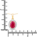 2.51 Carat Genuine Ruby and White Diamond 10K Yellow Gold Pendant-3