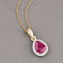 1.55 Carat Genuine Ruby and White Diamond 10K Yellow Gold Pendant-4