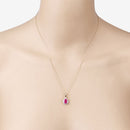 1.55 Carat Genuine Ruby and White Diamond 10K Yellow Gold Pendant-6