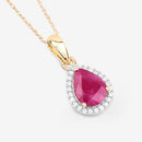 1.55 Carat Genuine Ruby and White Diamond 10K Yellow Gold Pendant-7
