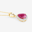 1.55 Carat Genuine Ruby and White Diamond 10K Yellow Gold Pendant-8