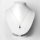 1.55 Carat Genuine Ruby and White Diamond 10K Yellow Gold Pendant-2