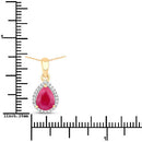 1.55 Carat Genuine Ruby and White Diamond 10K Yellow Gold Pendant-3