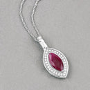 1.52 Carat Genuine Ruby and White Diamond 10K White Gold Pendant-4